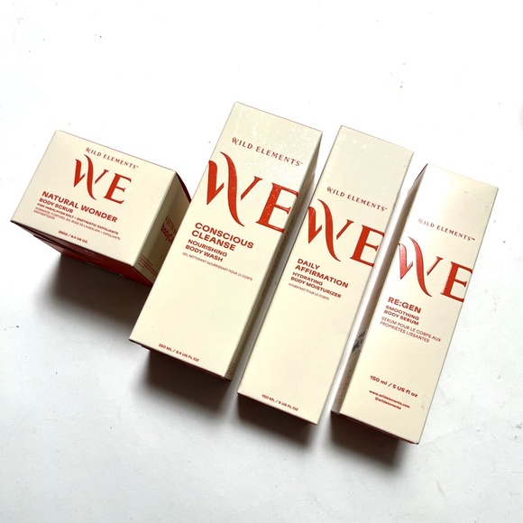 NIB Bundle 4pc New WILD ELEMENTS Body Scrub + Wash + Serum + Moisturizer - Picture 2 of 6